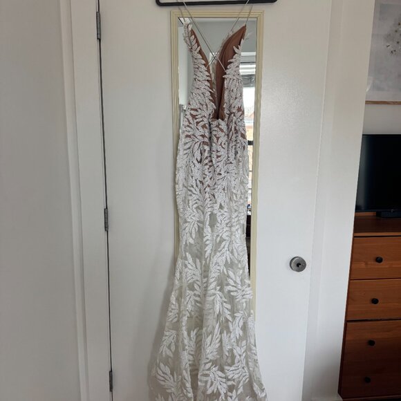 Nadine Merabi Stella White Sequin Mermaid Dress - Size S/M (US 6) - Picture 4 of 8